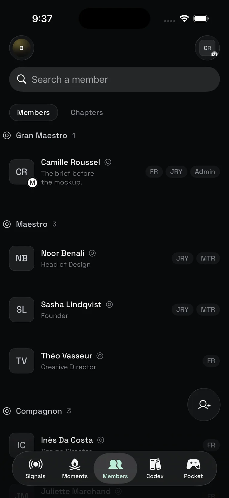 Grades — The Society on iOS